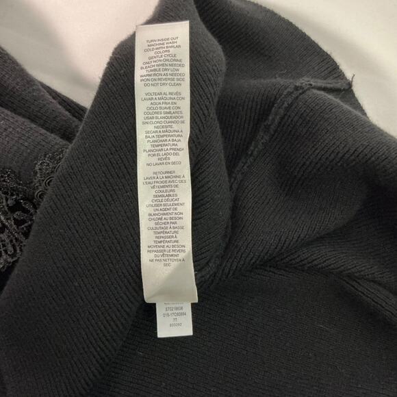 Vintage Chico’s Black Velvet Appliqué Beaded Knit Sweater Jacket Size 2 - Picture 13 of 14